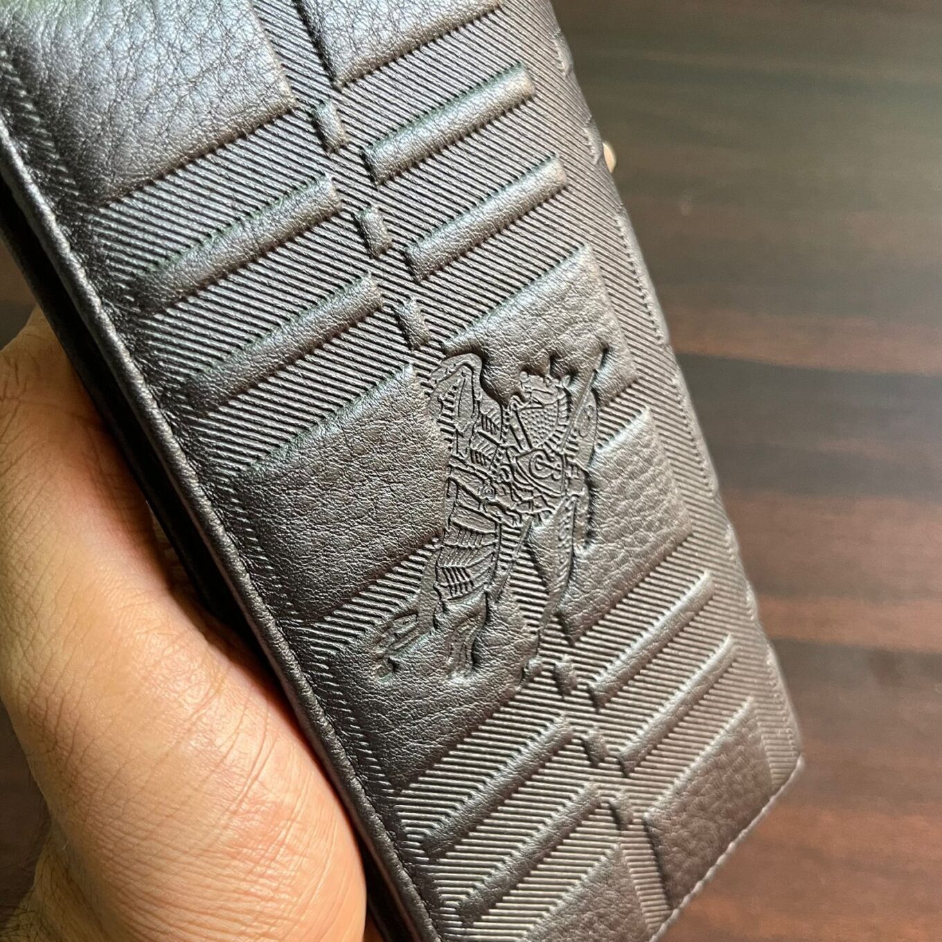 Burberry Embossed Leather Unisex Long Wallet