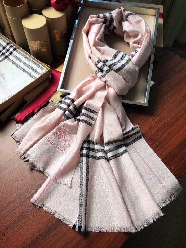 Burberry Pink Colour High Quality Semi Woollen Stole Unisex