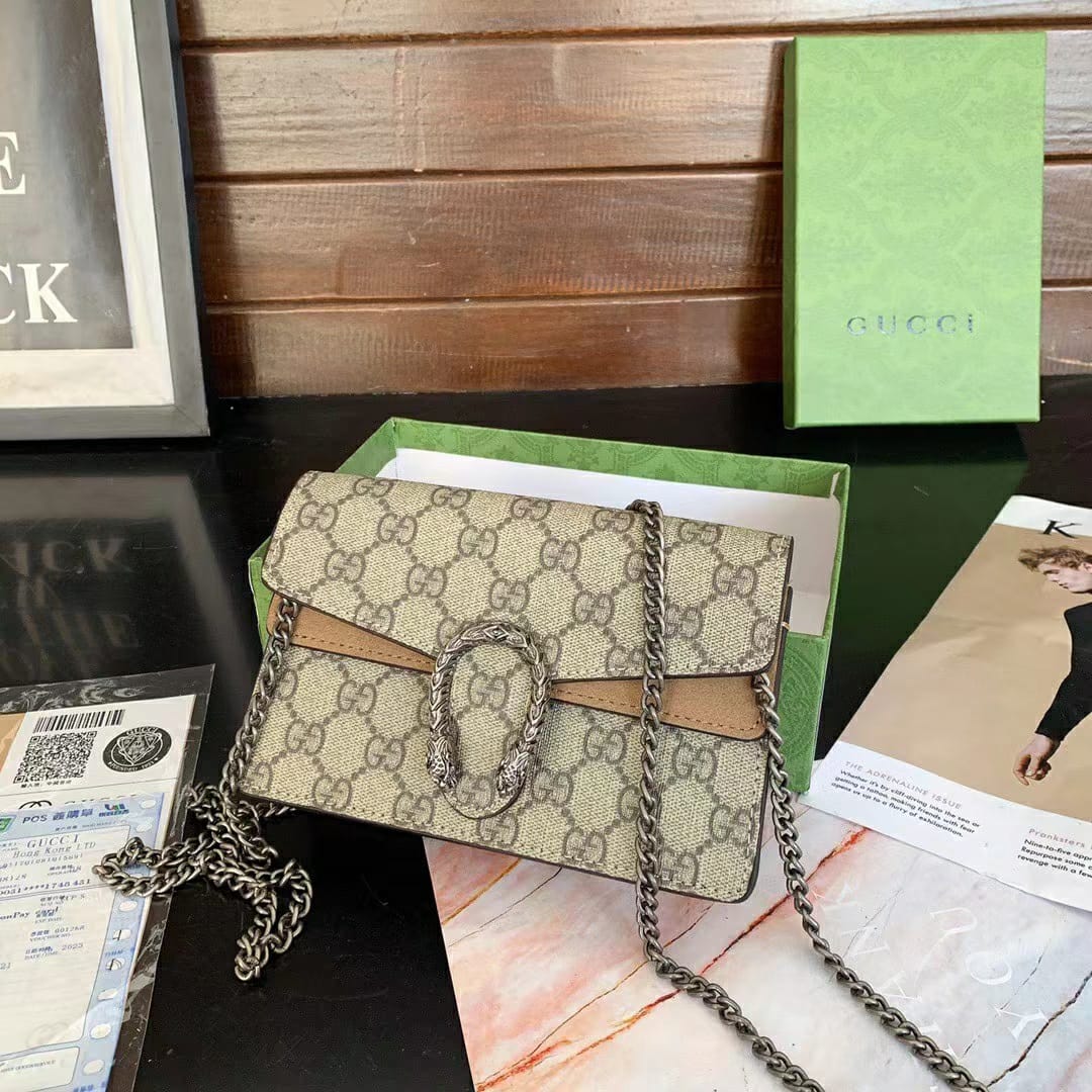 Gucci Dionysus Khaki Mini Sling Bag (With Box)