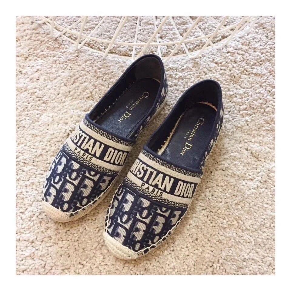 WhatsApp Image 2023-01-11 at 5.51.34 PM (1) Dior Granville Espadrille Black Letter Flat Shoe