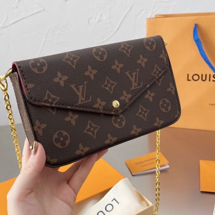 Louis Vuitton Félicie Pochette Coffee Sling Bag (With Box)