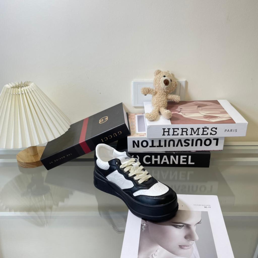 Gucci Gg Embossed Black and White Sneaker for Men