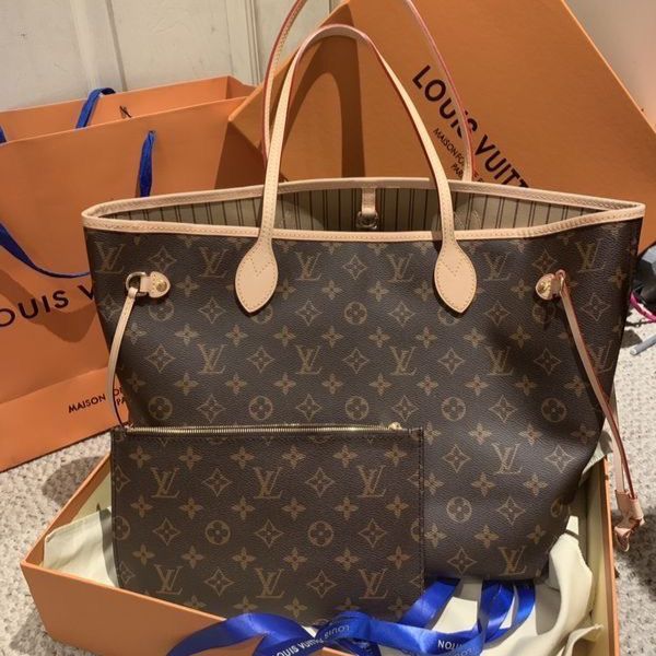 Louis Vuitton Neverfull Beige Interior Premium Tote Bag (With Double Box)