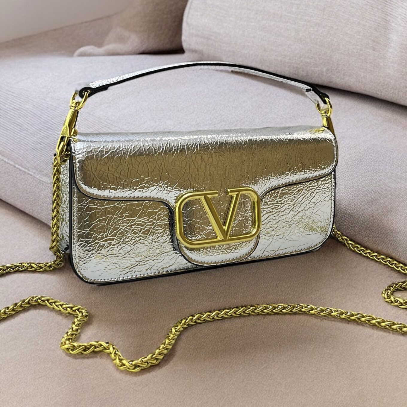 Photoroom_20240410_221555 Valentino Loco Silver Shoulder Bag With Box