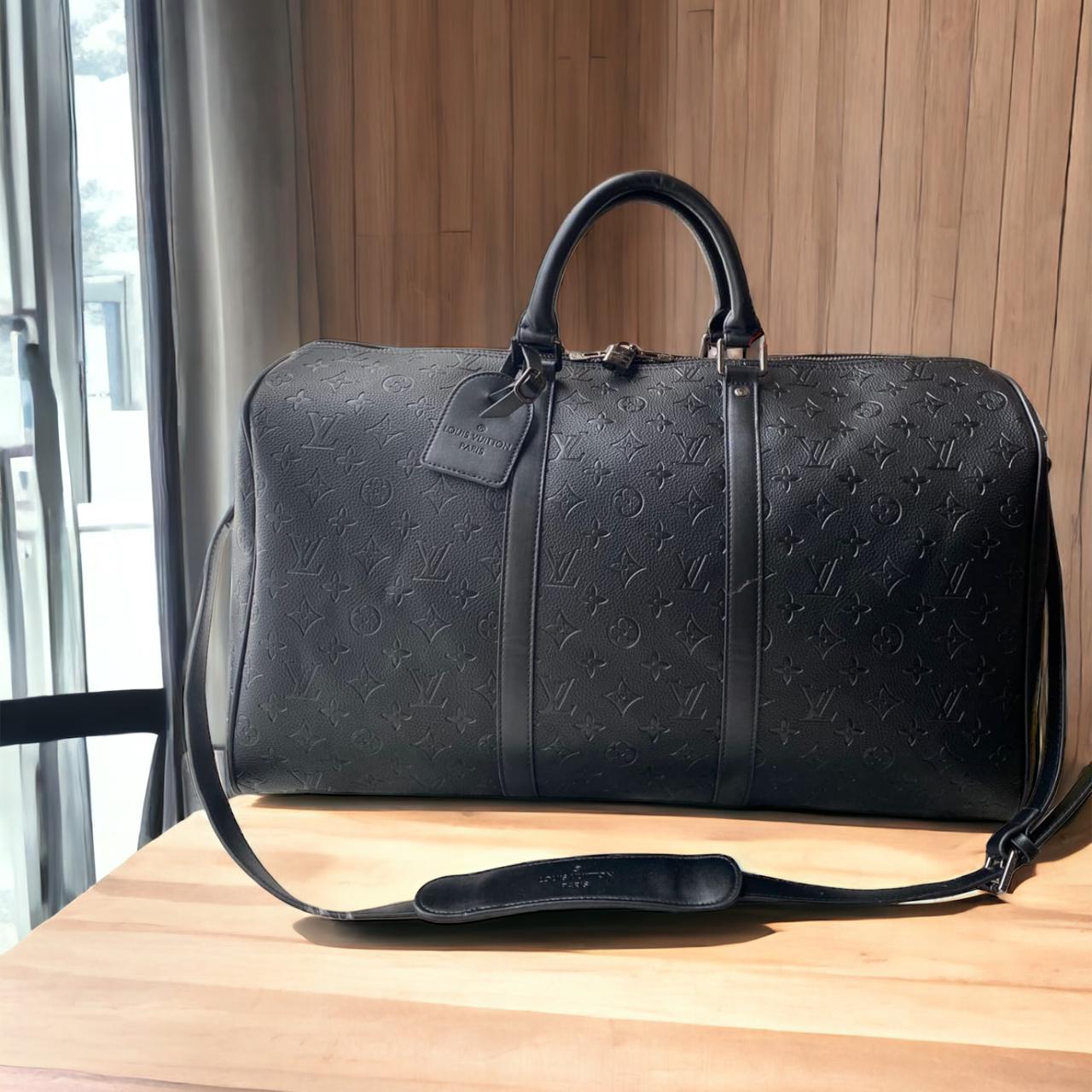 Louis Vuitton Black Embossed Duffle Bag