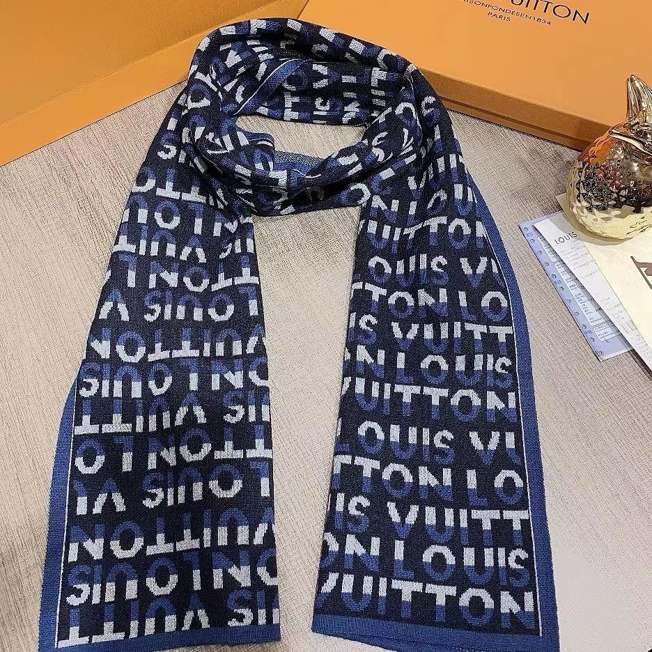 Louis Vuitton Blue Monogram Unisex Muffler