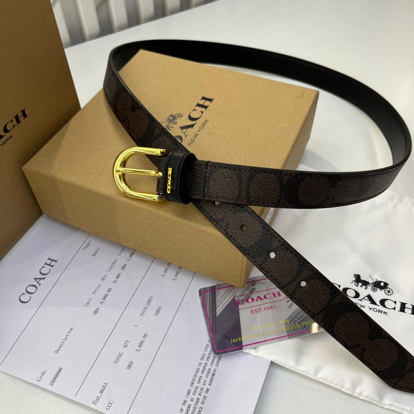 WhatsApp Image 2024-06-03 at 8.04.38 PM Coach Coffee Signature Pin Buckle Unisex Belt