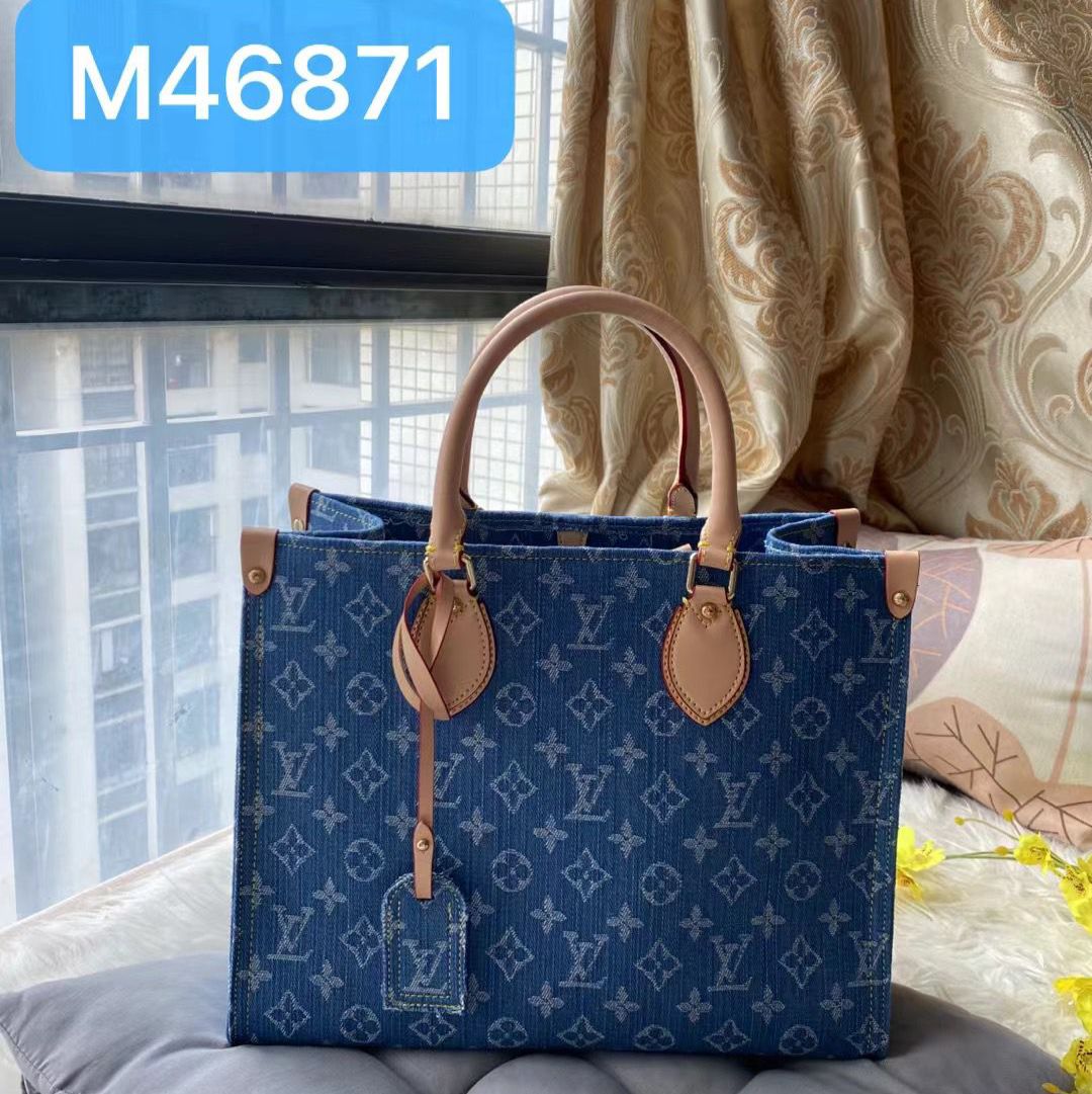 Louis Vuitton On The Go Denim 35cm Handbag