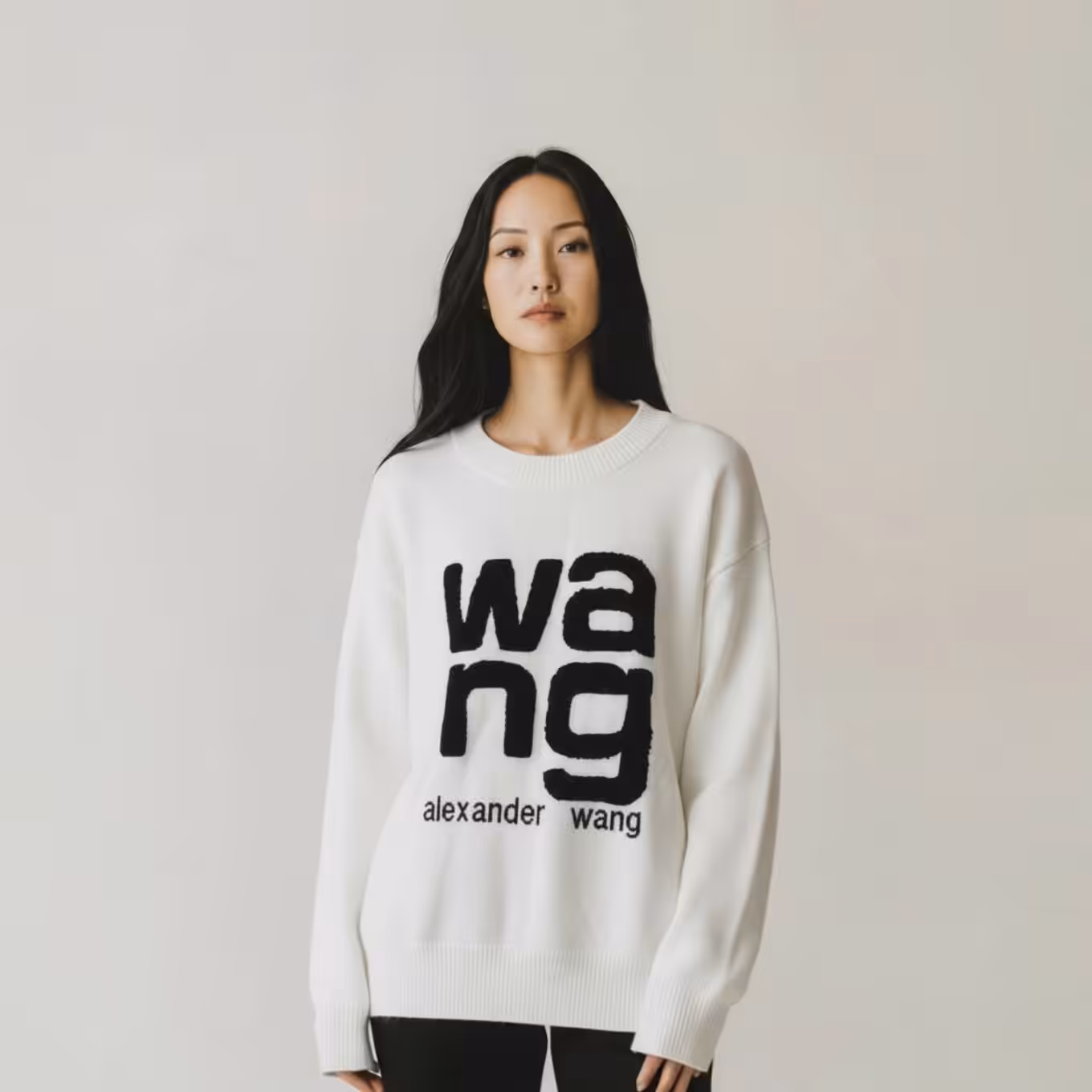 Alexander Wang White Knitted Full Sleeve Warm Pullover