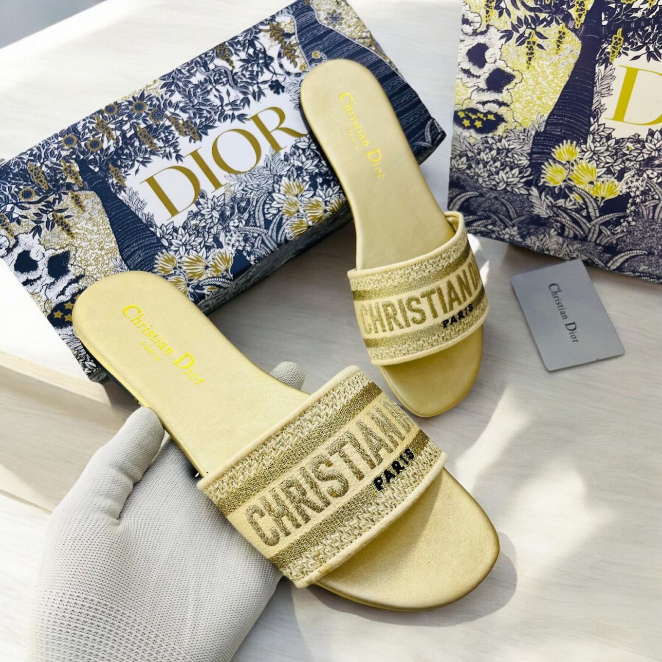 Christian Dior Golden Dway Slide