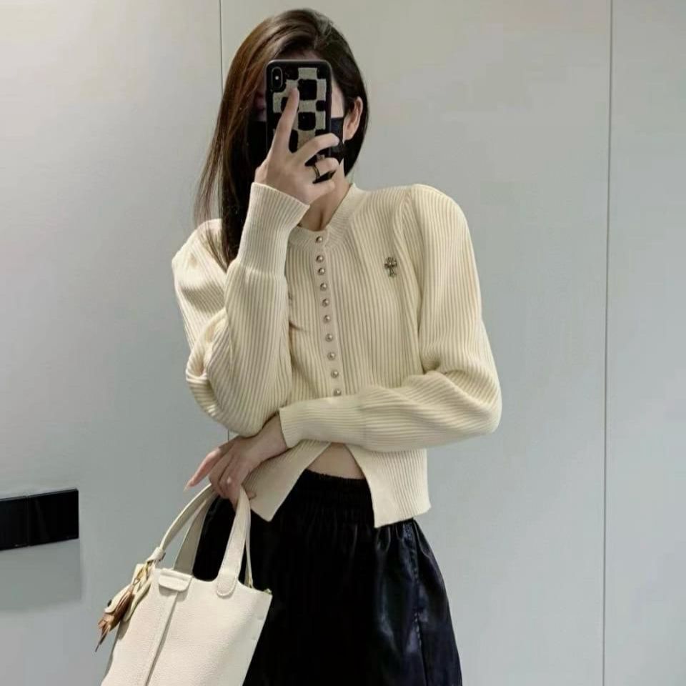 Chrome Heart Winter Knit  Off White Cardigan