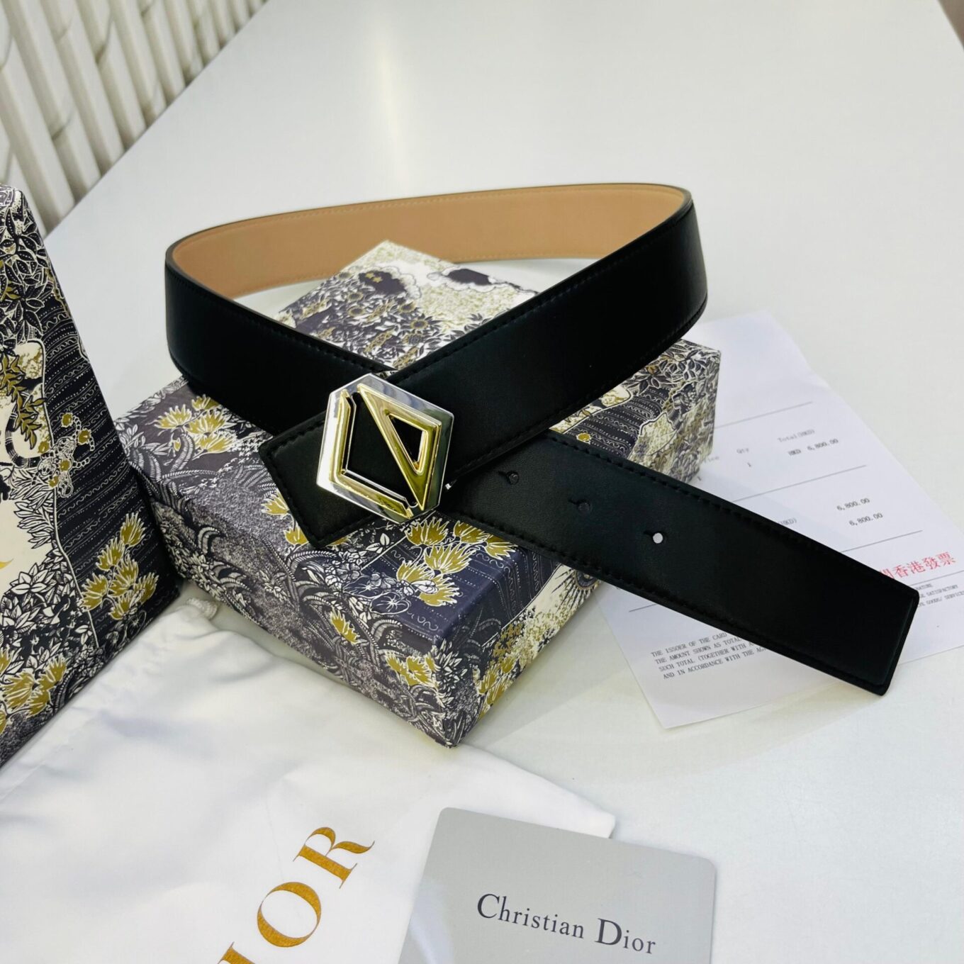 Christian Dior Gold Silver Premium Men’s Belt