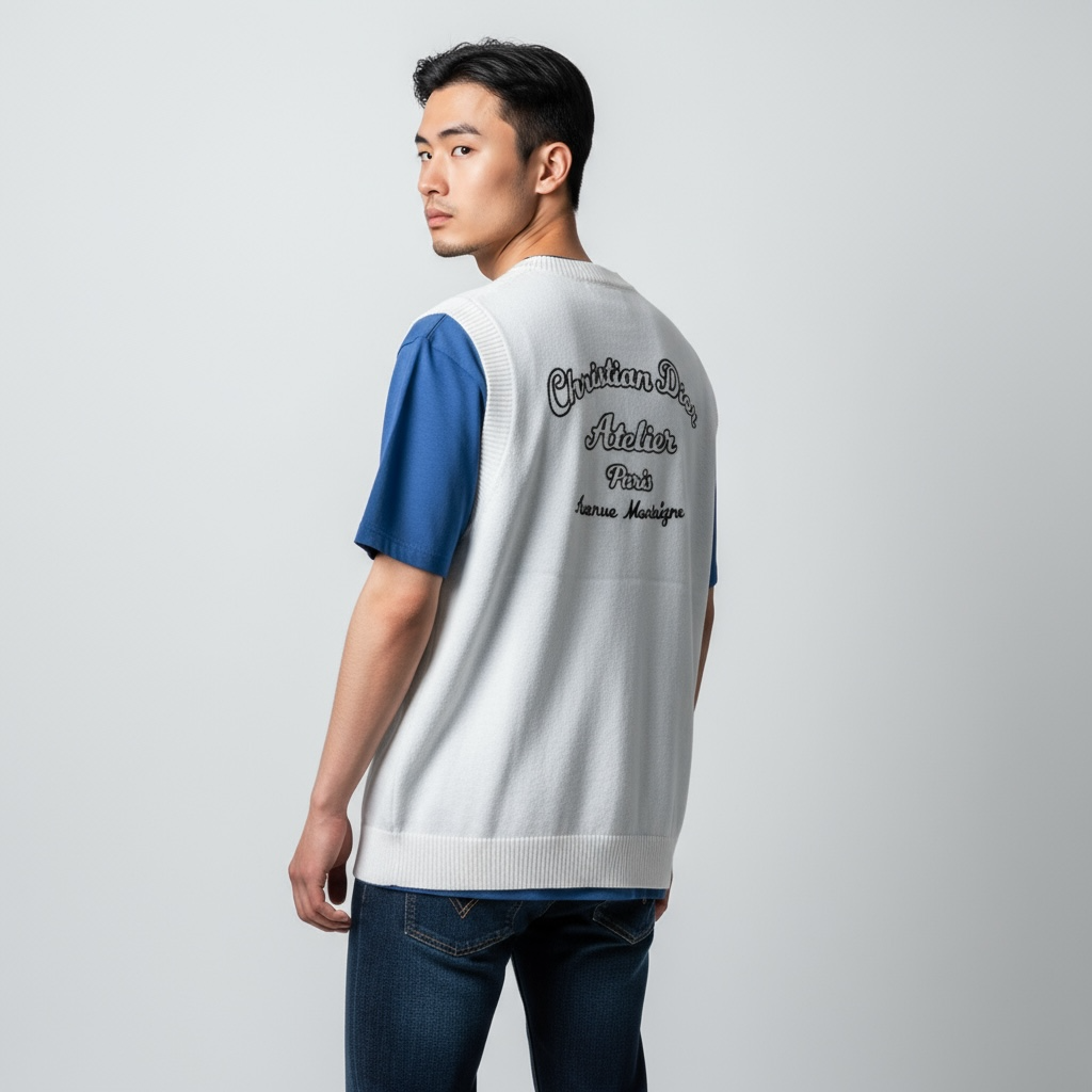 Photoroom_20251012_013925 Christian Dior White Sleeveless Warm Sweater