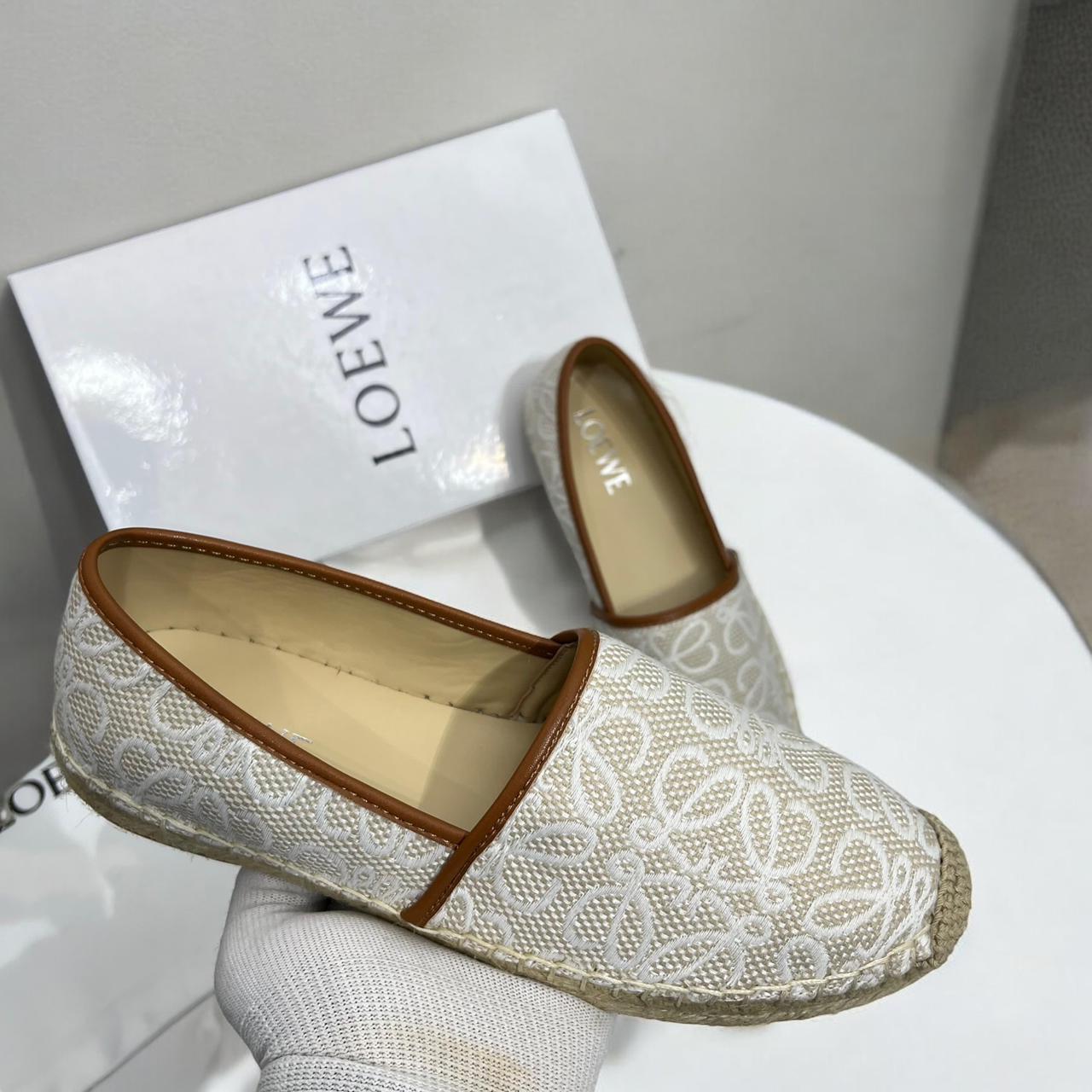WhatsApp Image 2024-12-02 at 7.05.06 PM Loewe Beige Canvas Espadrilles For Women