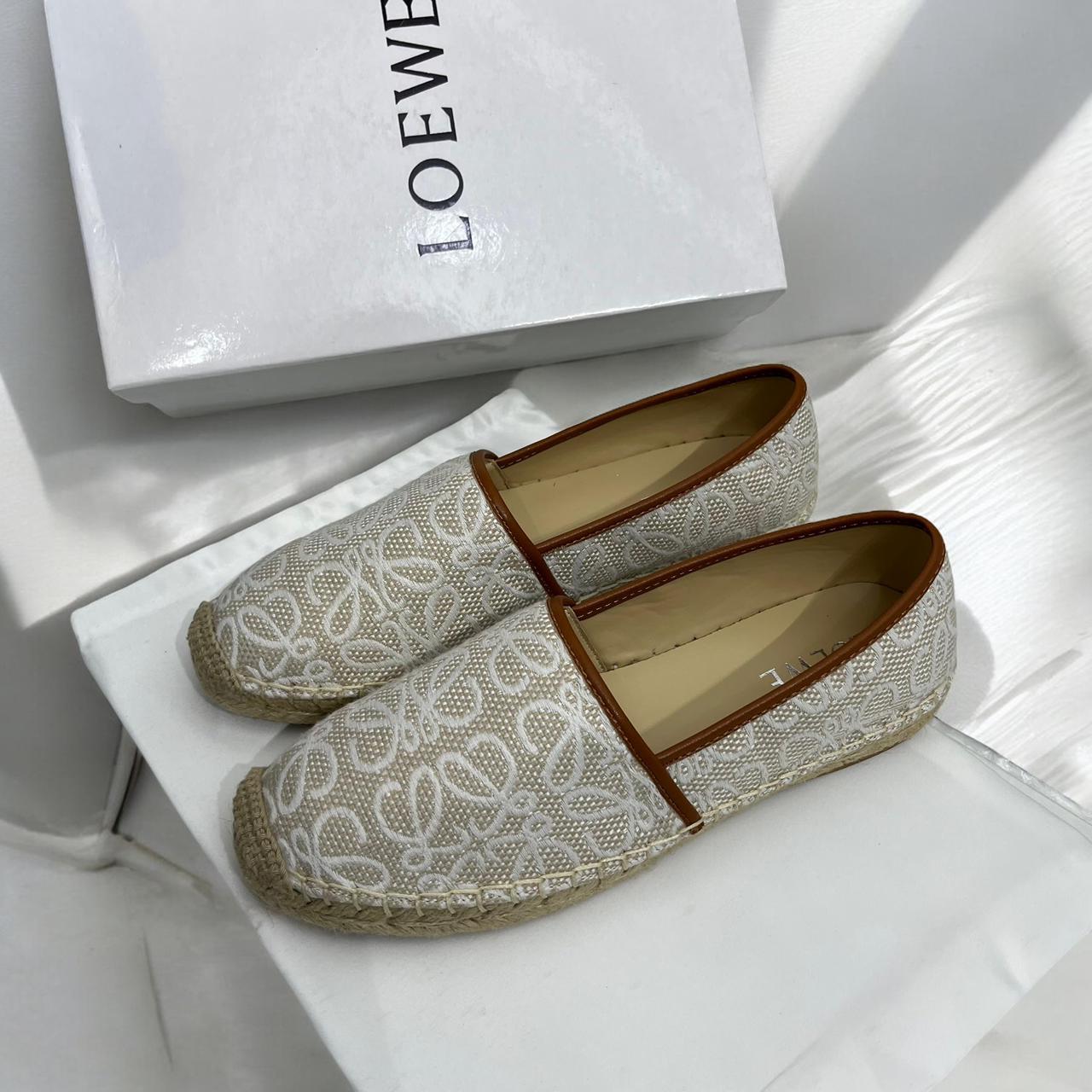 WhatsApp Image 2024-12-02 at 7.05.07 PM Loewe Beige Canvas Espadrilles For Women
