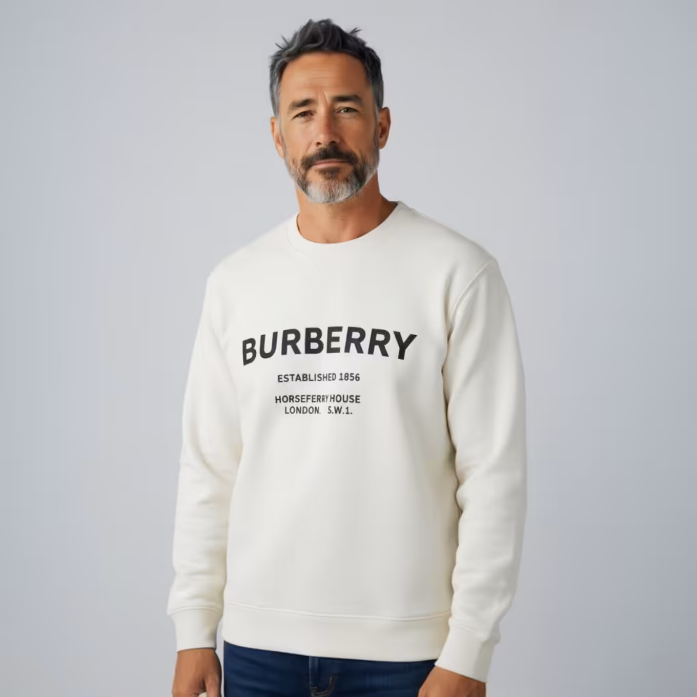 Photoroom_20251202_193547 Burberry Horseferry White Sweatshirt