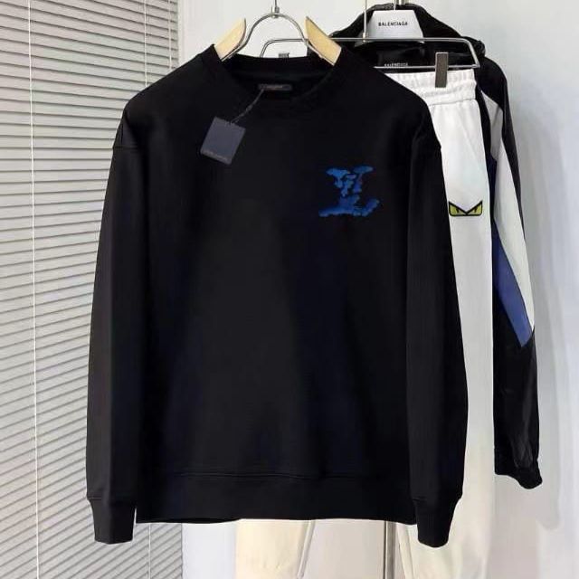 WhatsApp Image 2025-01-03 at 7.03.35 PM Louis Vuitton Blue Logo Black Sweatshirt