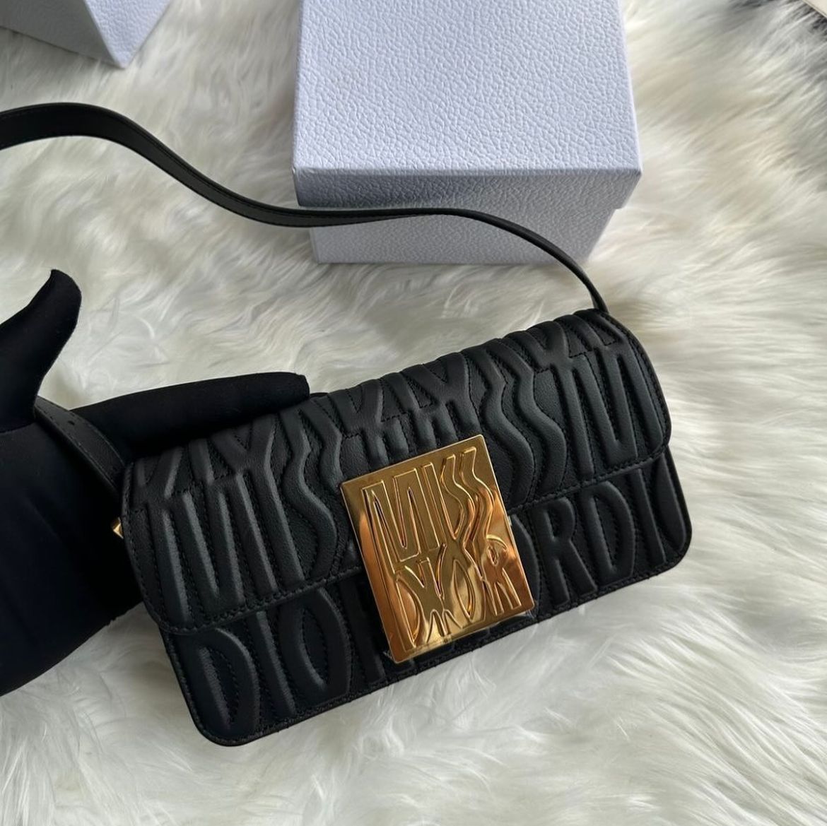 Dior Miss Dior Black Quilted Shoulder Bag (With Box)