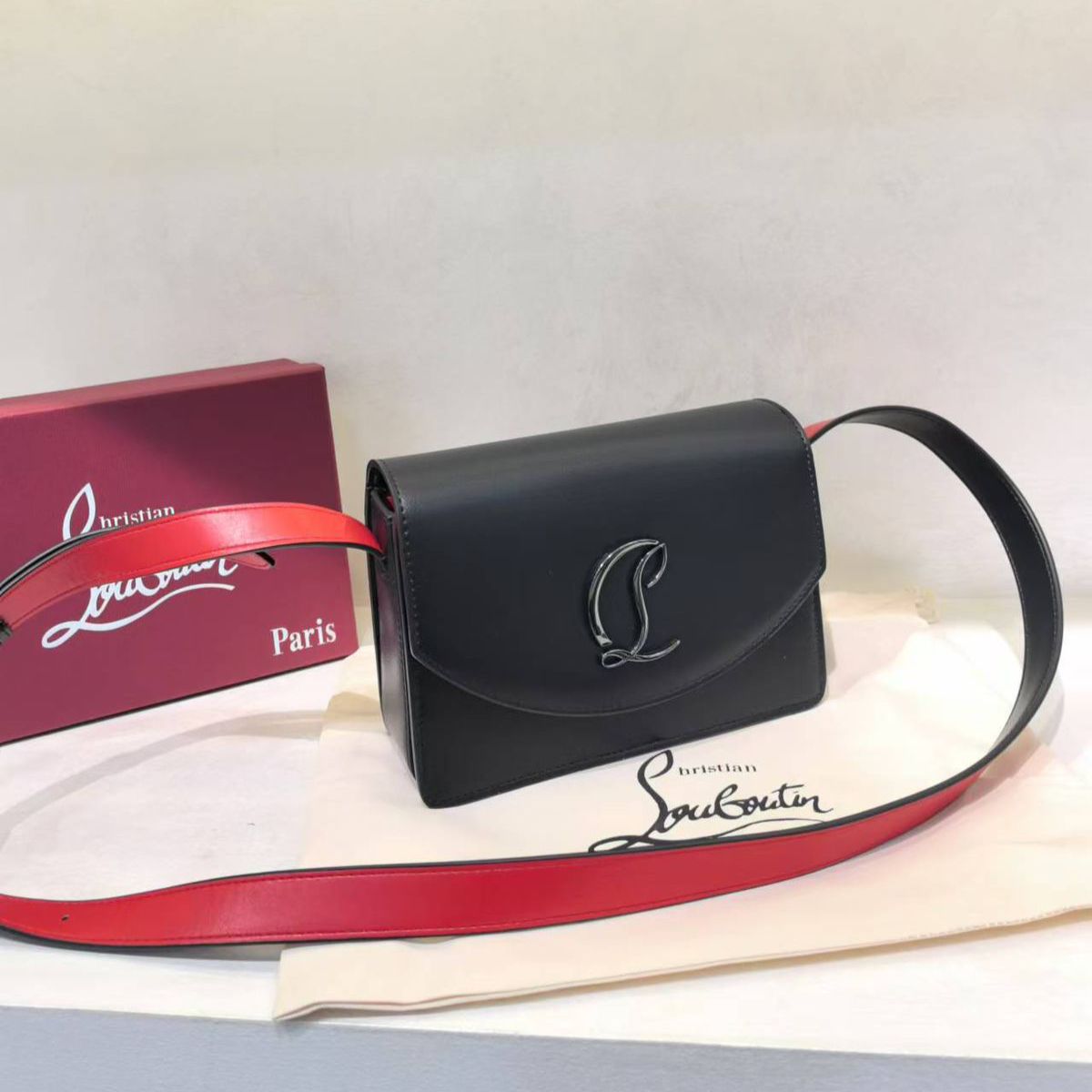 WhatsApp Image 2025-01-31 at 1.37.41 AM Christian Louboutin Loubi54 Black Sling Bag (With Box)