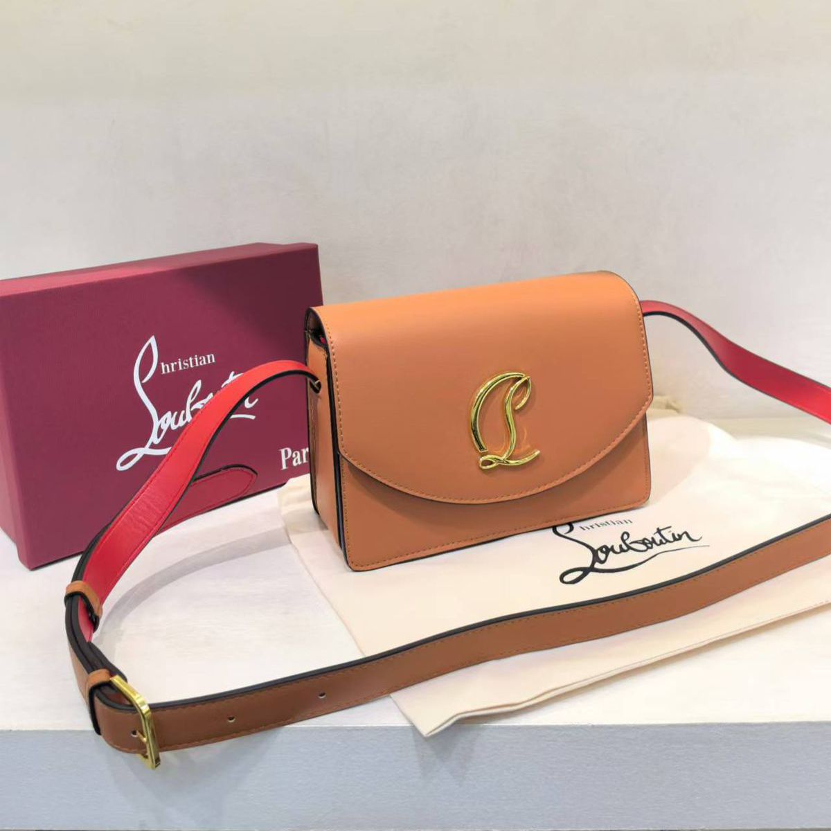 WhatsApp Image 2025-01-31 at 1.39.28 AM Christian Louboutin Loubi54 Brown Sling Bag (With Box)