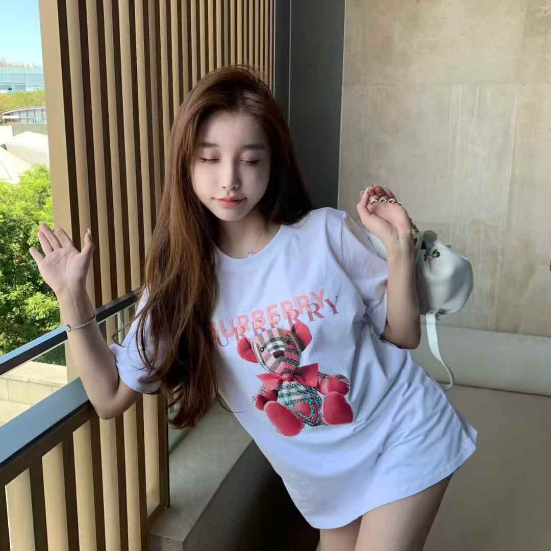 Burberry Teddy White Oversized T-shirt  For Women