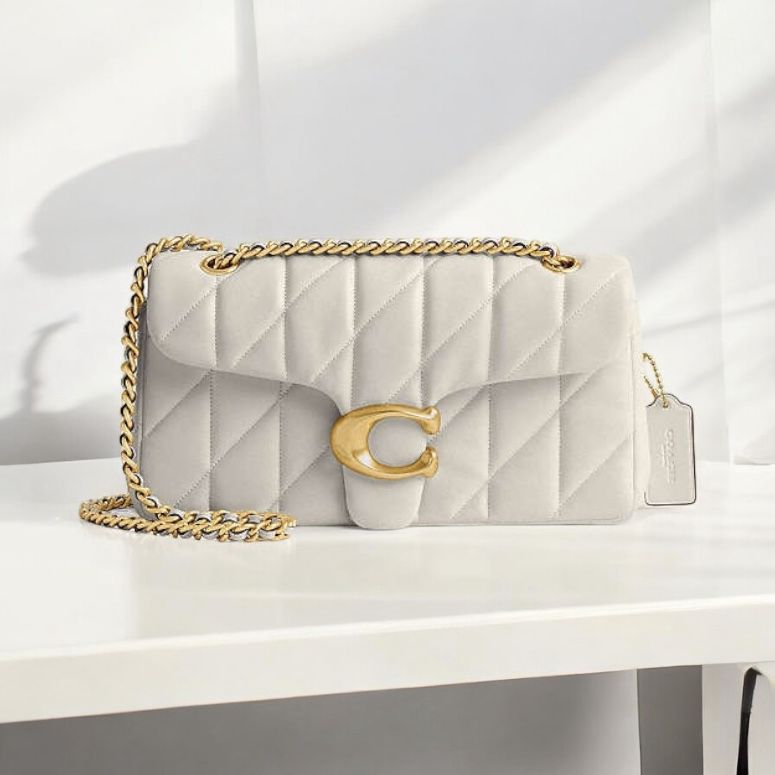 Coach Tabby 26 White Quilted Sling Bag(With Box)