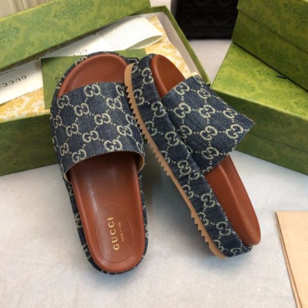 WhatsApp Image 2025-02-27 at 4.31.31 PM (1) Gucci GG Canvas Denim Slide Sandle