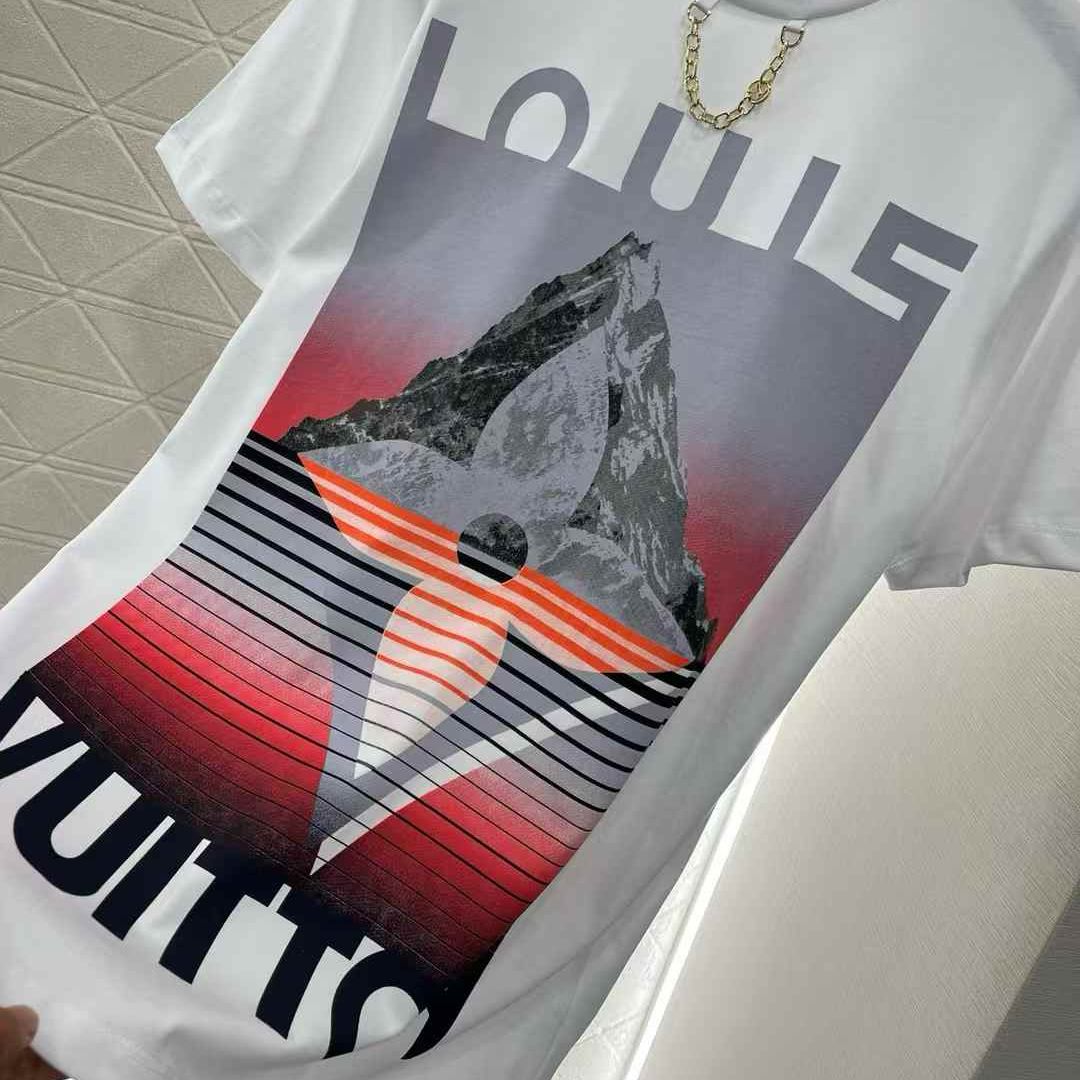 LV Flower Mountain White Oversized T-shirt