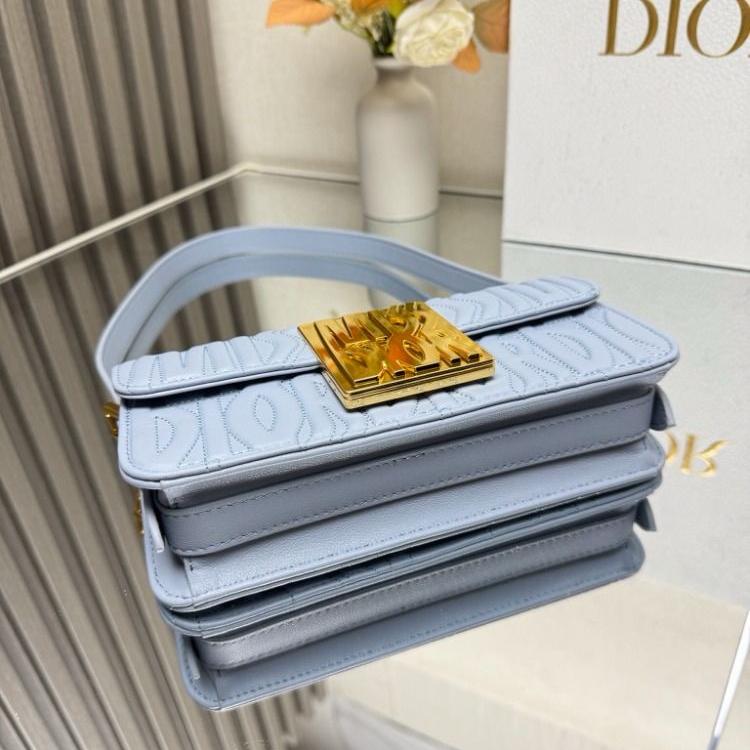 Dior Miss Dior Flap Sky Embossed Sling Bag (With Box)