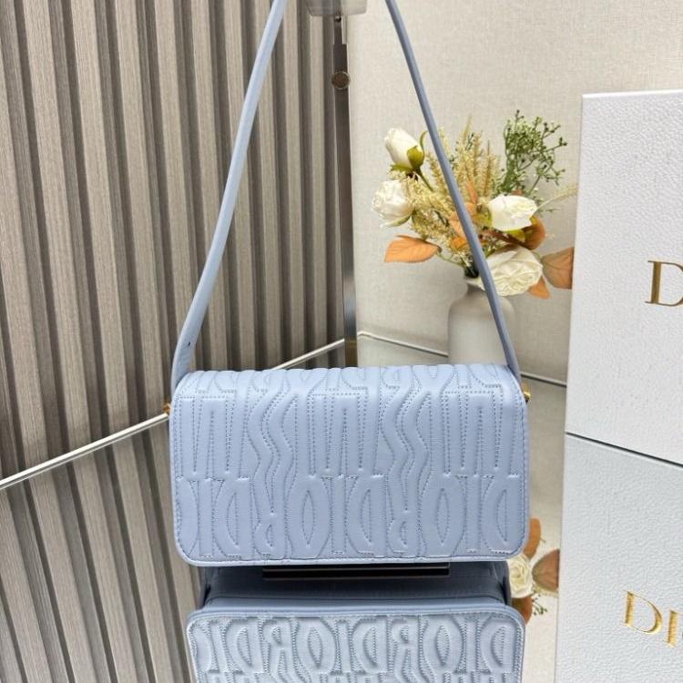 Dior Miss Dior Flap Sky Embossed Sling Bag (With Box)