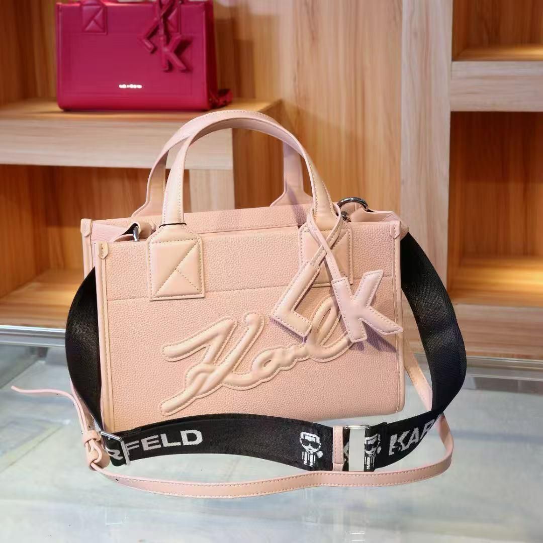 WhatsApp Image 2025-03-03 at 6.26.28 PM Karl Lagerfeld K/SKUARE Pink Color Grainy Small Tote Bag (With Box)