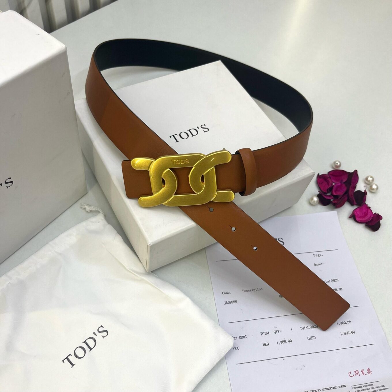 Tods Metal Buckle Closure Tan colour Women’s belt