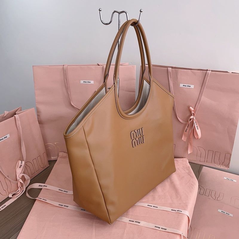Miu Miu Nappa Large Ivy Brown Premium Quality Tote Bag (With box)