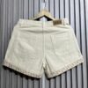 Dior Women's Beige Fringe Denim Shorts