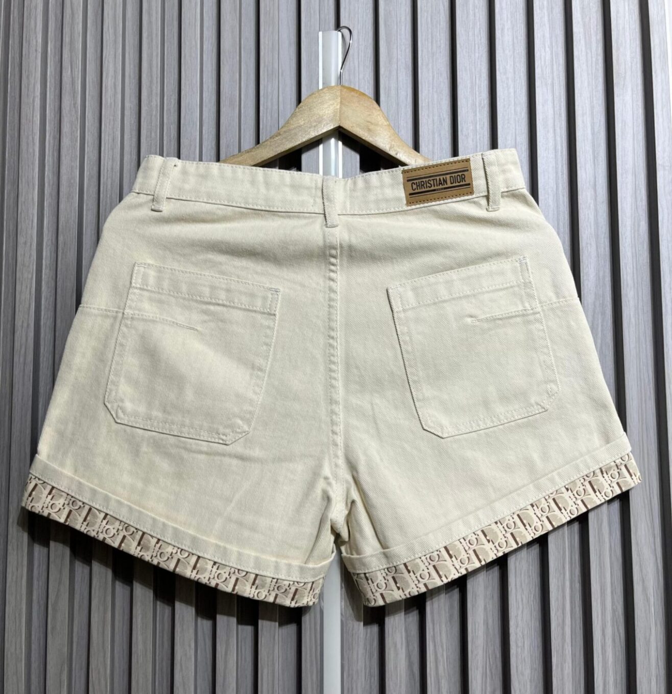 WhatsApp Image 2025-05-22 at 8.00.27 PM Dior Women's Beige Fringe Denim Shorts