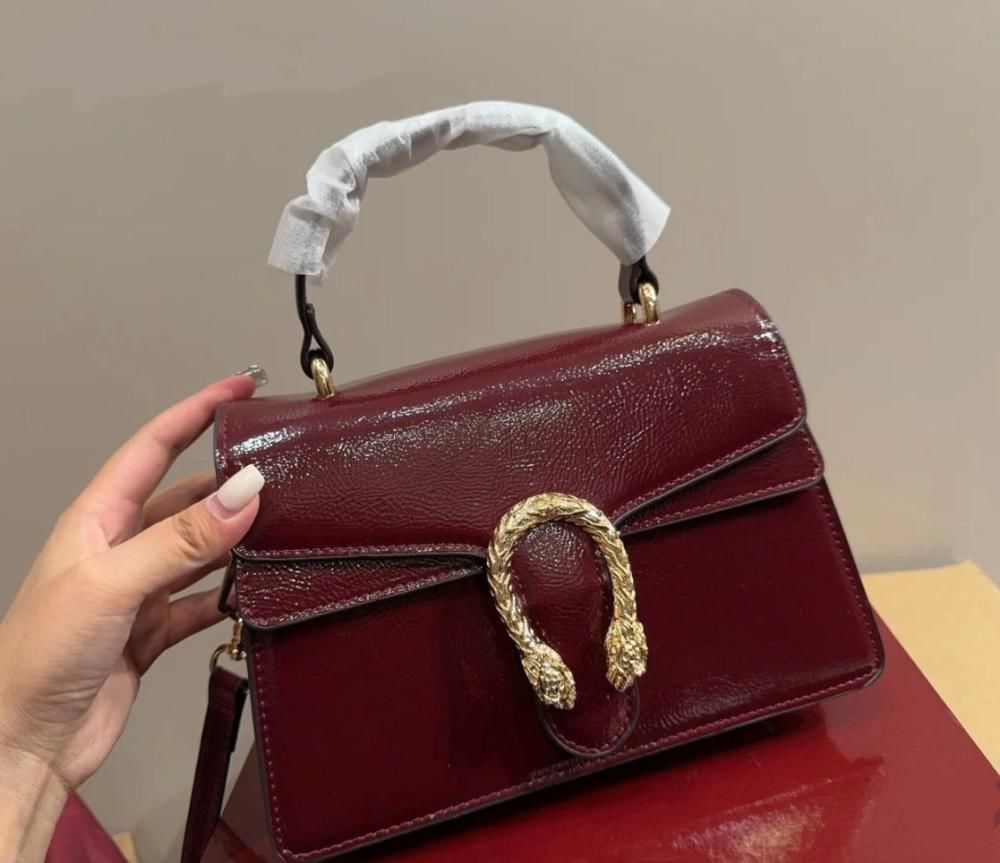 Gucci Dionysus Top Handle Wine Shinny Handbag (With Box)