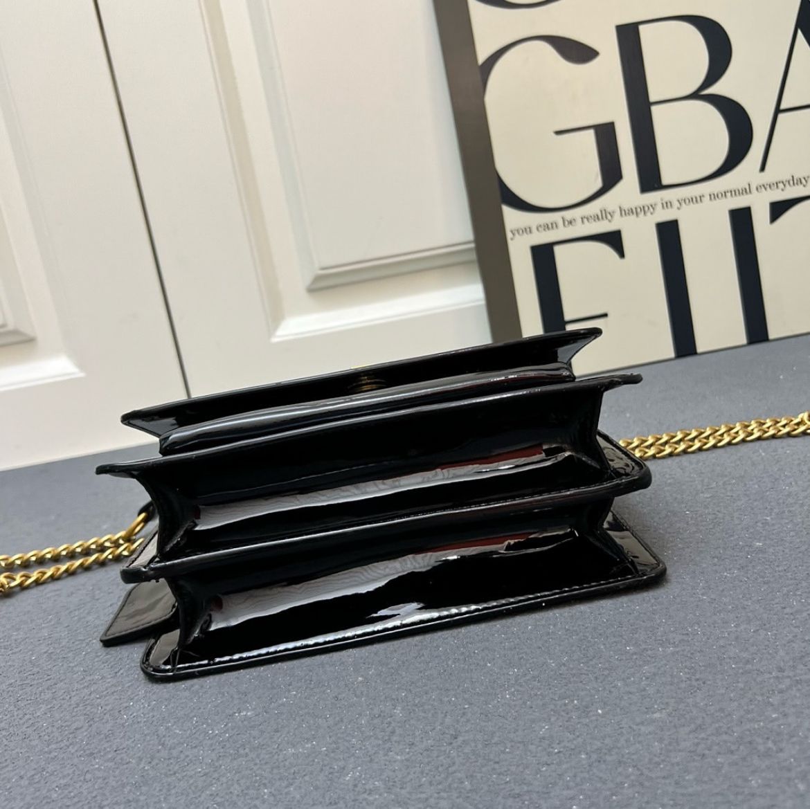 Ysl Sunset Patent Black Premium Quality Sling Bag (With Double Box)