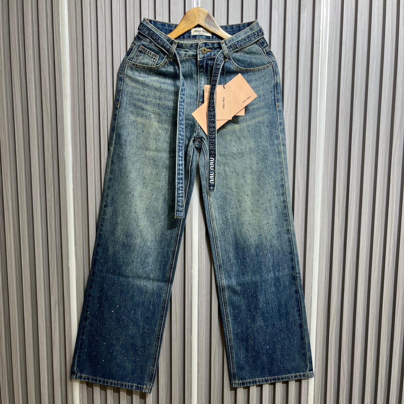 Miu Miu Studded Relaxed Fit Denim For Women