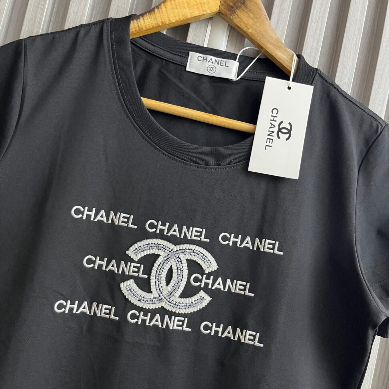 WhatsApp Image 2025-06-14 at 4.29.08 PM Chanel Black Logo T-shirt For Women