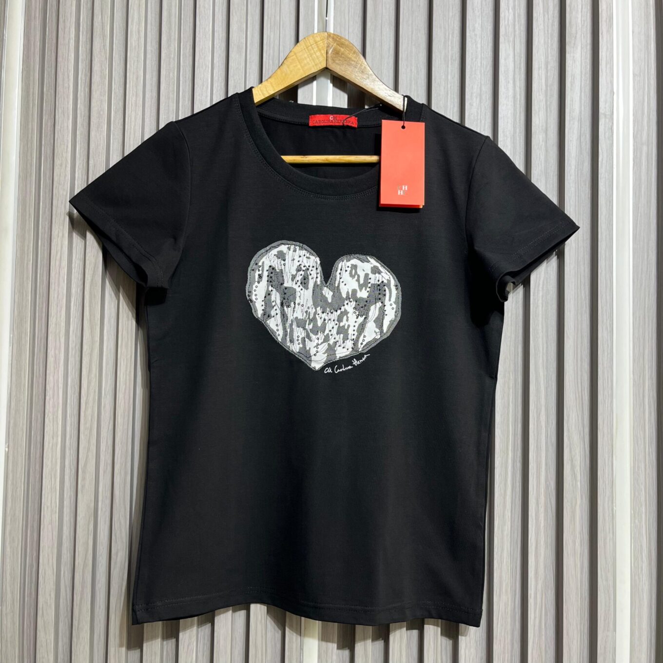 Carolina Herrera Black Love Tshirt For Women