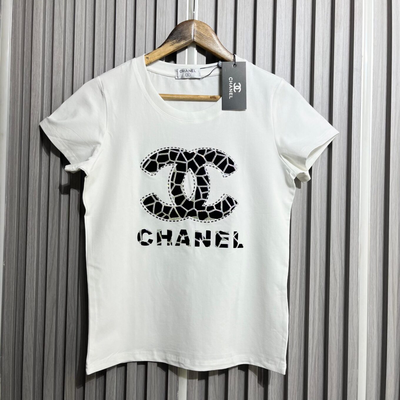 Chanel White 3D Logo Tshirt For Women