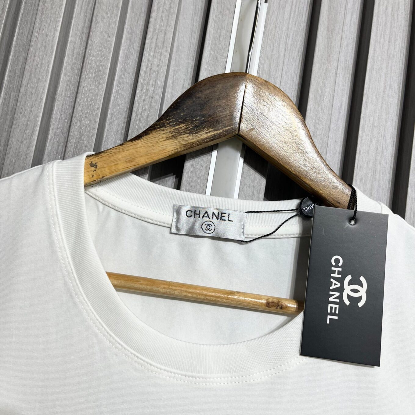 Chanel White 3D Logo Tshirt For Women