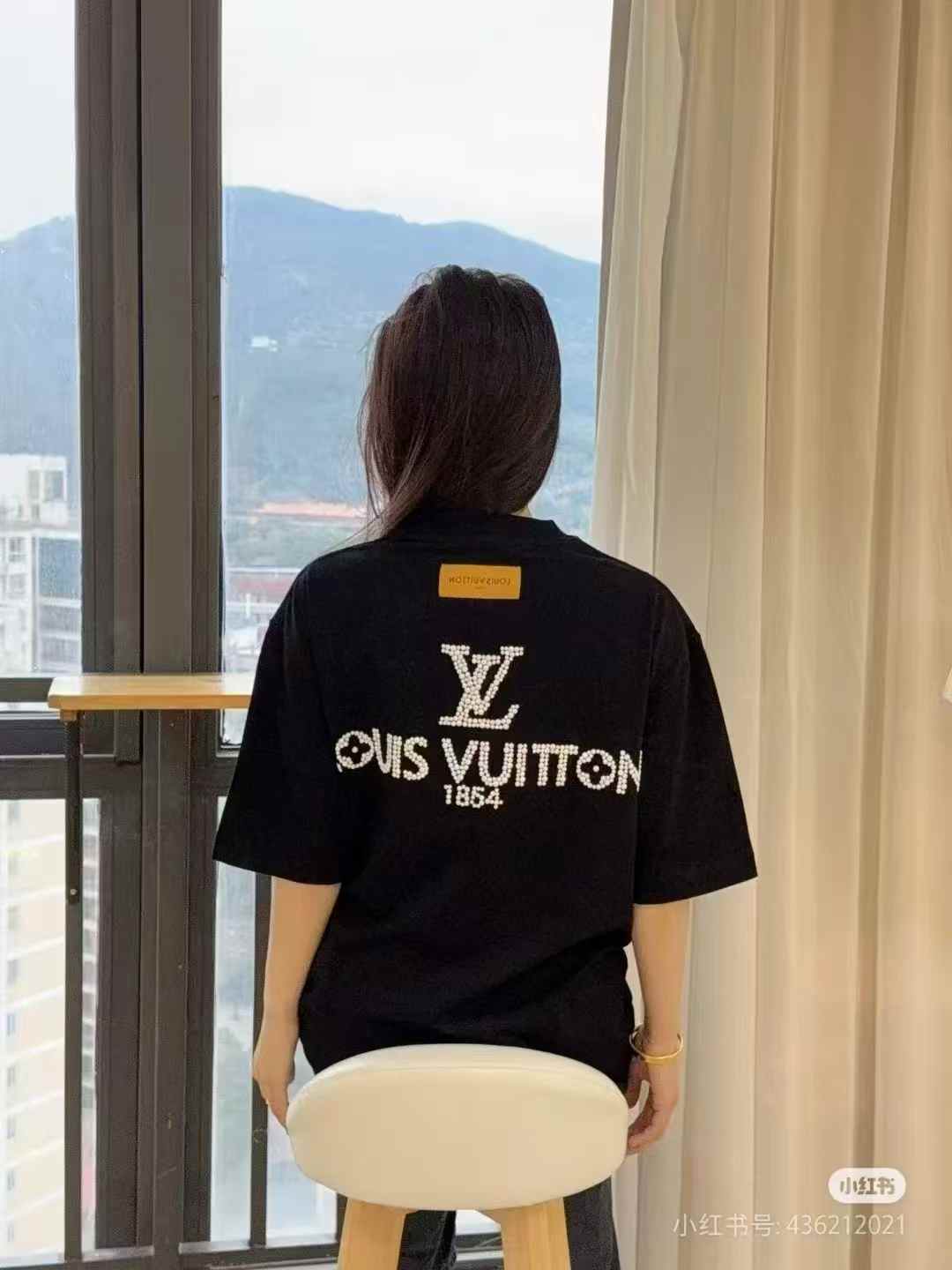 Louis Vuitton Mono Black Oversized T-shirt  For Women