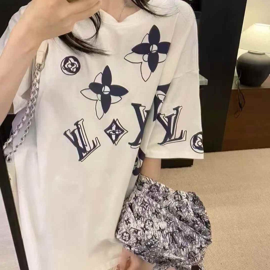 WhatsApp Image 2025-06-17 at 11.54.24 AM Louis Vuitton White Printed Oversized T-shirt For Women