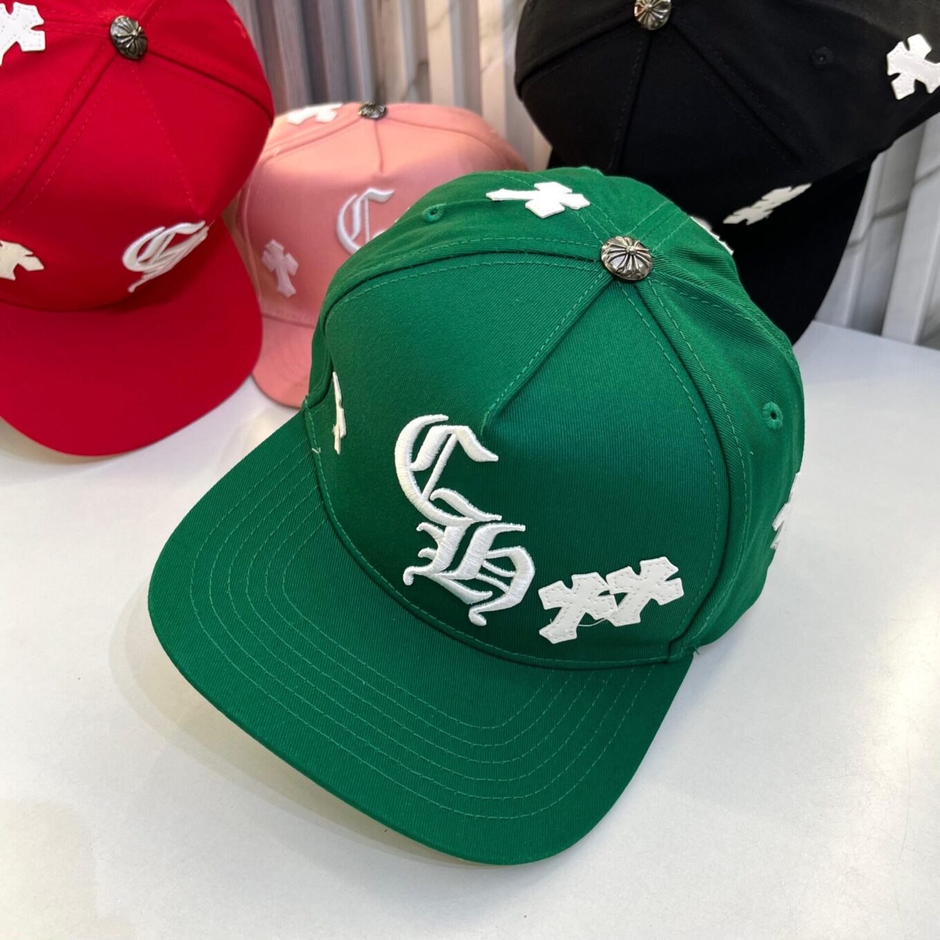 WhatsApp Image 2025-06-17 at 5.20.42 PM (1) Chromeheart Green Baseball Cap