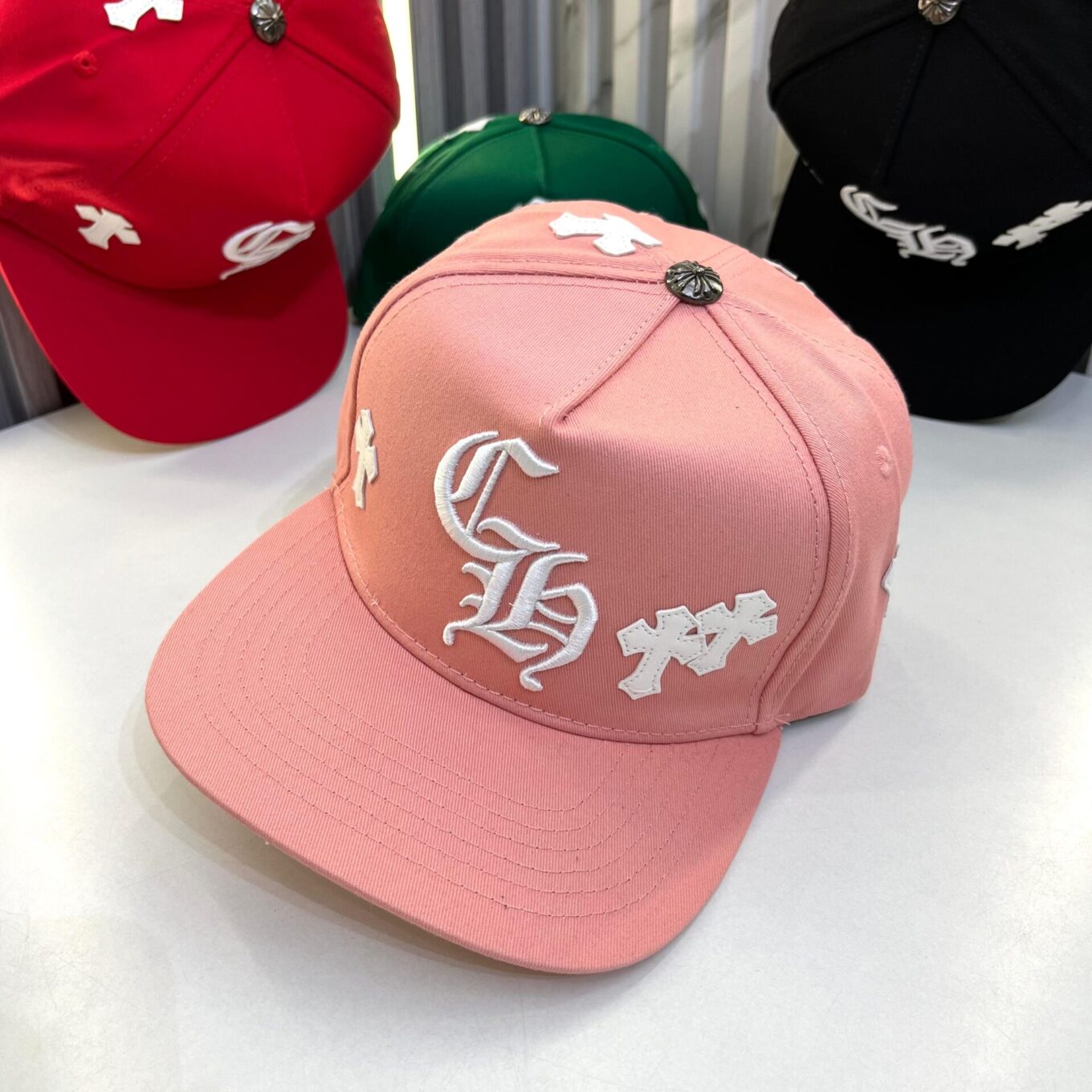 WhatsApp Image 2025-06-17 at 5.21.04 PM Chromeheart Pink Baseball Cap