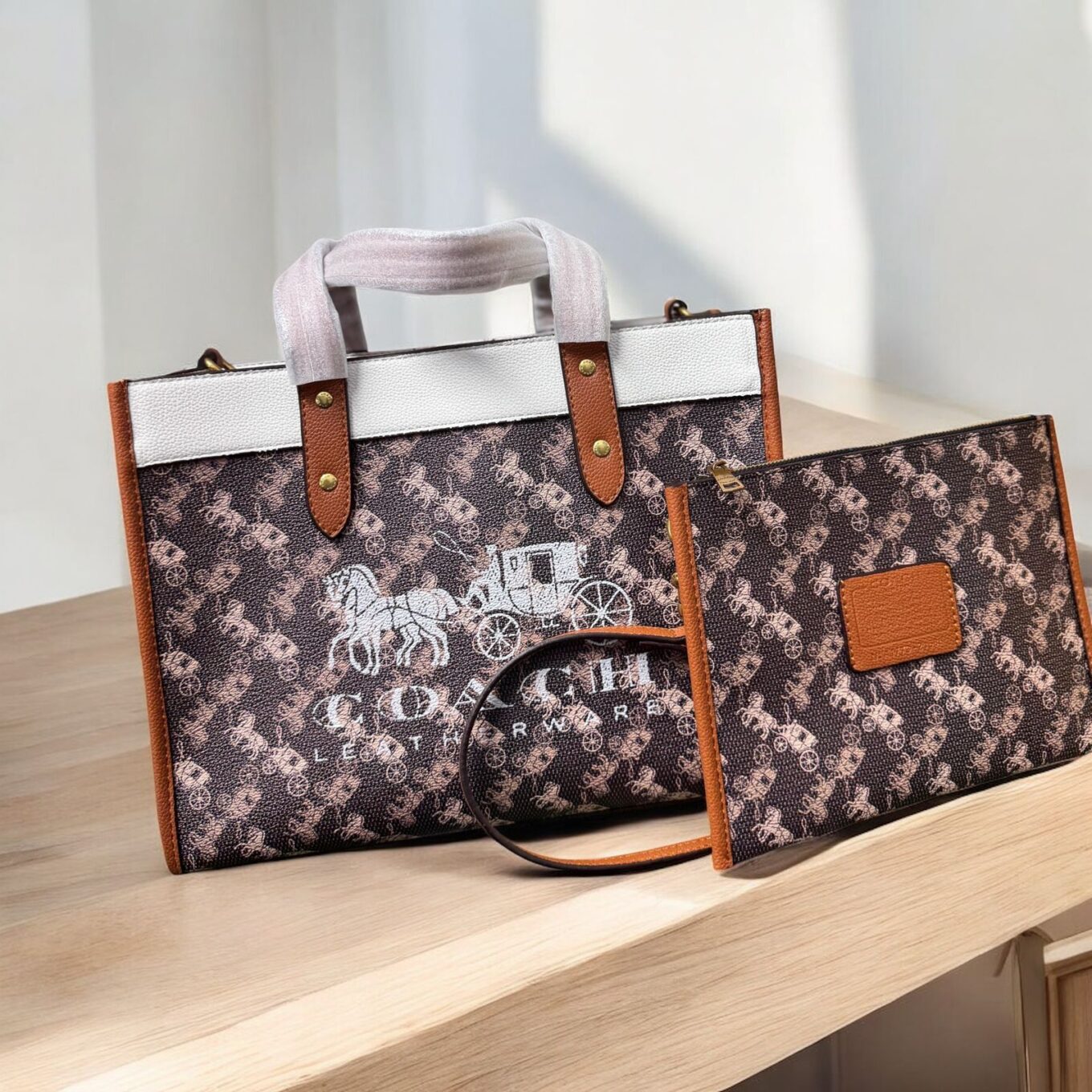 Coach Leatherware Brown Field Tote (With box)