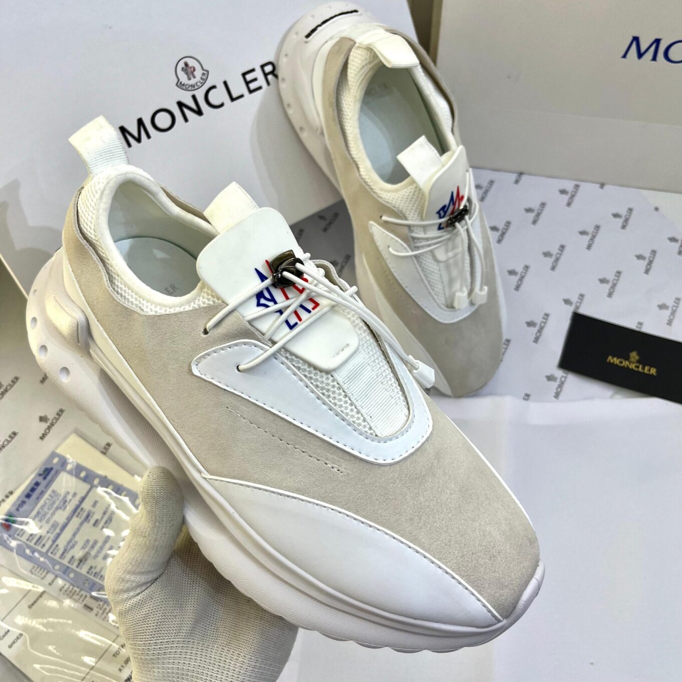 Moncler White Trailgrip Premium Sneaker