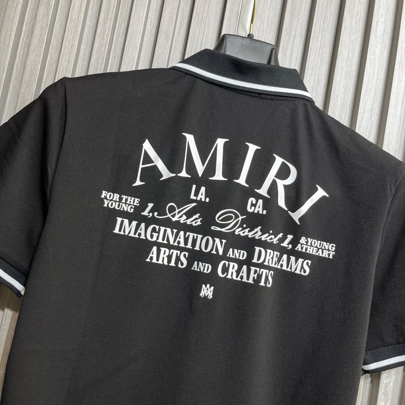 WhatsApp Image 2025-07-26 at 6.15.15 PM (1) Amiri Logo Black Men's Polo Tshirt