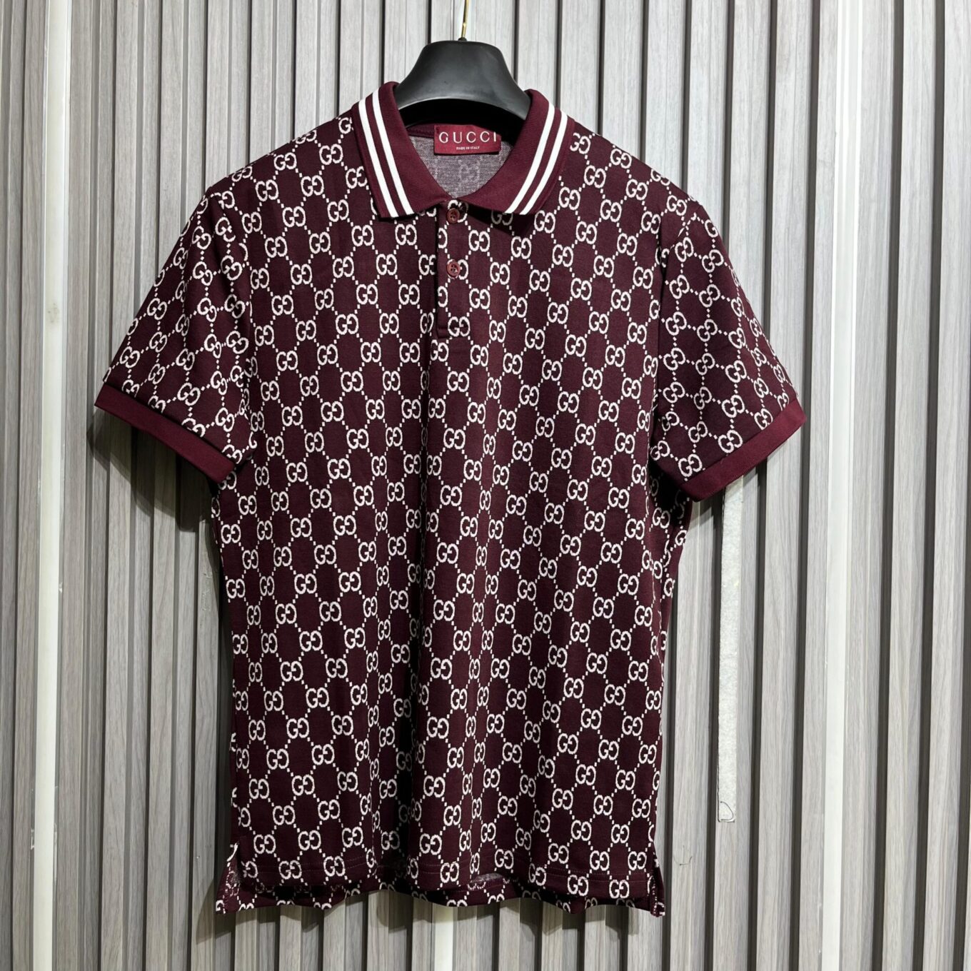 WhatsApp Image 2025-07-28 at 6.01.36 PM Gucci GG Signature Maroon Men'S polo tshirt